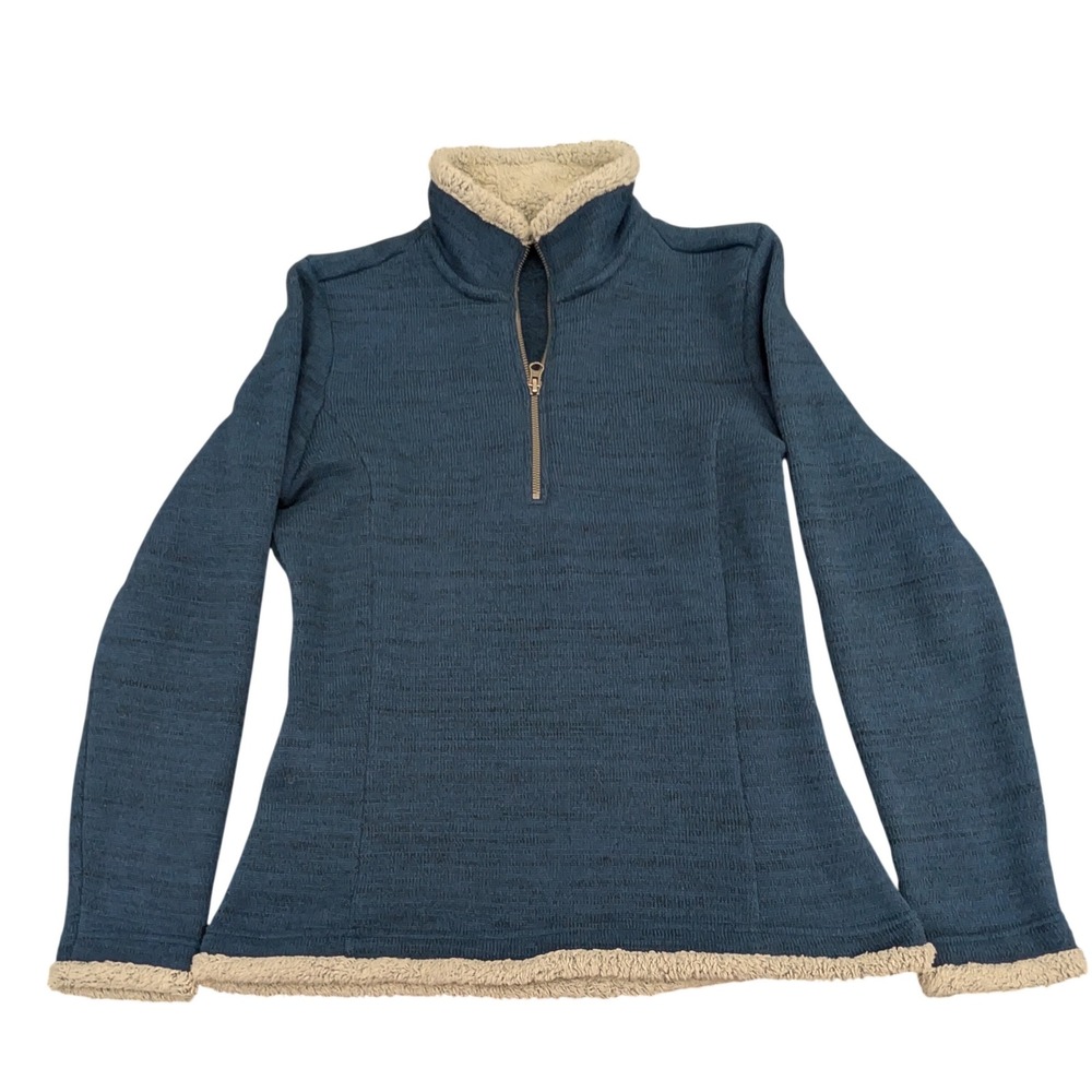 Kuhl Womens Blue Quarter‎ Zip Sherpa Lined Fleece Pullover Sweater RN 108846